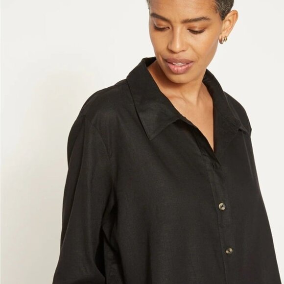 Universal Standard Tops - NWT Universal Standard Black Dawn Linen Hi Low Tunic size 18-20